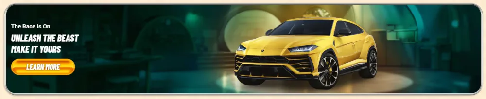 Banner de promoción de SUV de lujo "Vegasino Desata la Bestia"